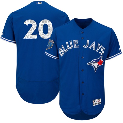 Blue Jays #20 Josh Donaldson Blue 2018 Spring Training Authentic Flex Base Stitched MLB Jersey - Click Image to Close